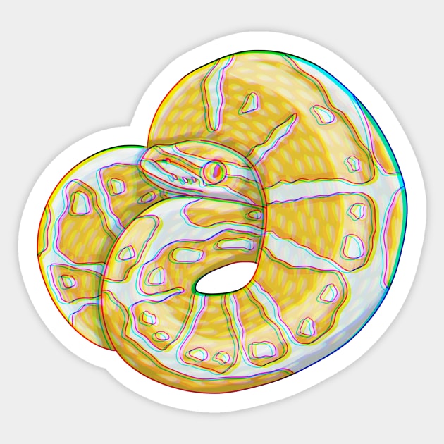 Chromatic albino ballpython Sticker by Artbychb